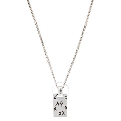 gucci ghost charm necklace|Gucci ghost pendant necklace in silver.